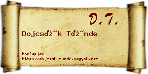 Dojcsák Tünde névjegykártya