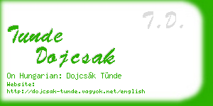 tunde dojcsak business card